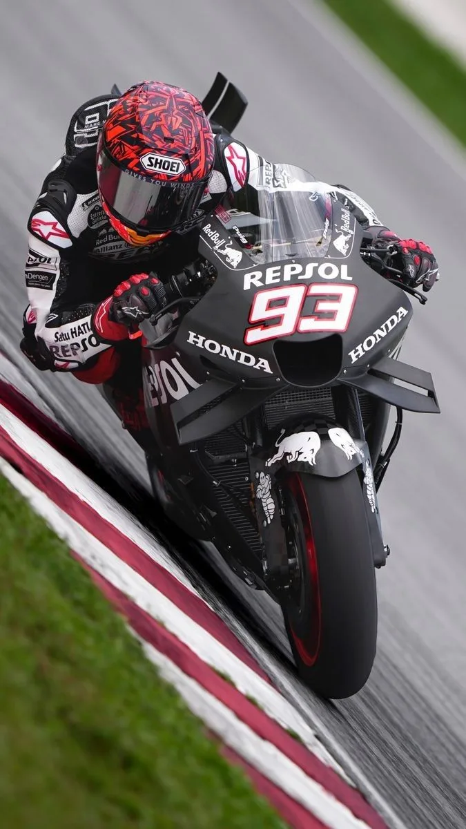 MotoGP motorcycle with advanced aerodynamic technology