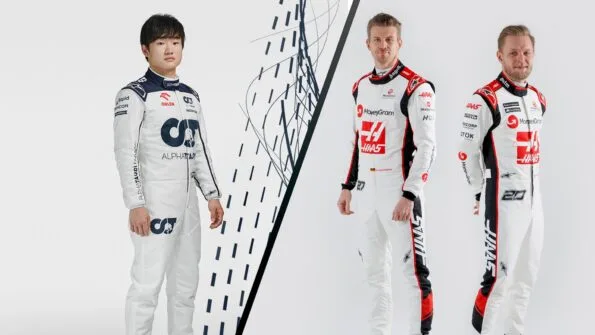 Fashion-driven racing suit design showcasing collaboration between designers and racing gear brands