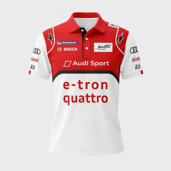 Tom Kristensen Legends Audi's Le Man 24h 2013 Custom Polo Shirt - Image 3