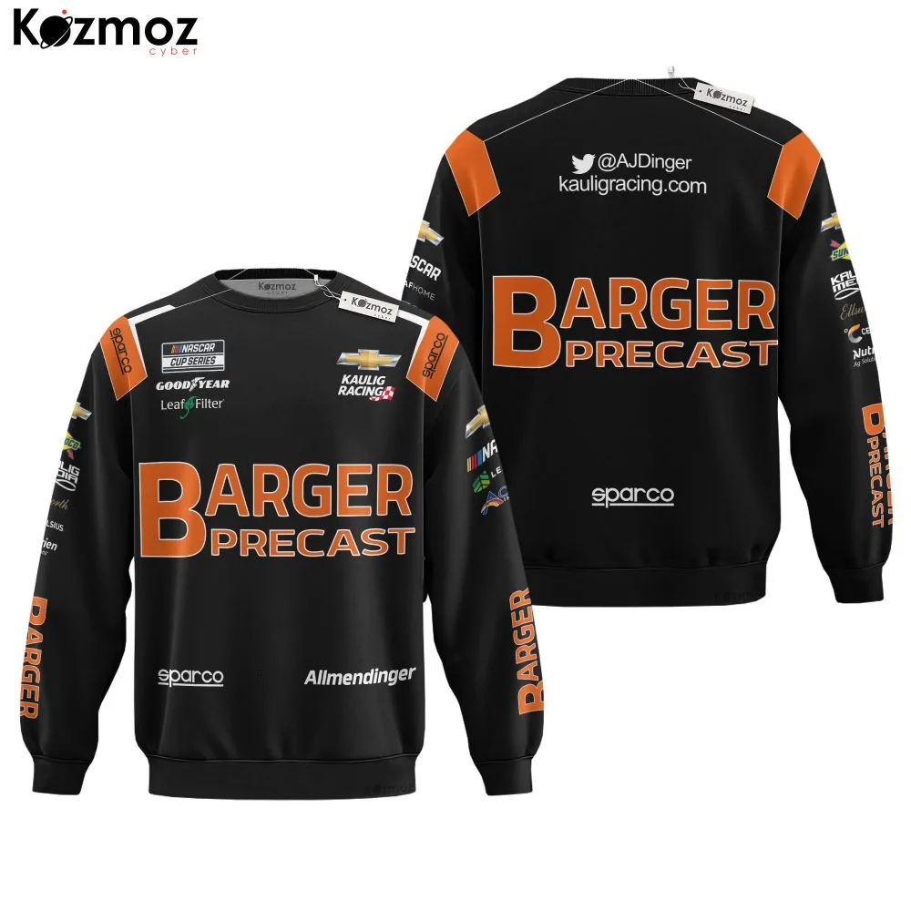 AJ Allmendinger Racing Suit Barger Precast 2023 Collection - NASCAR Racing Team - Image 4
