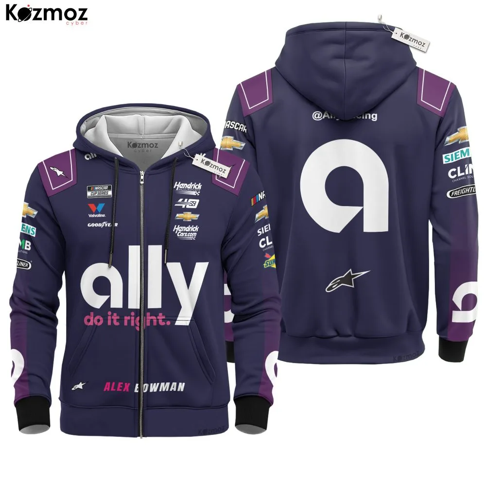 Alex Bowman Racing Costume Ally Purple 2024 Collection - Hendrick Motorsports NASCAR Racing Team - Image 3
