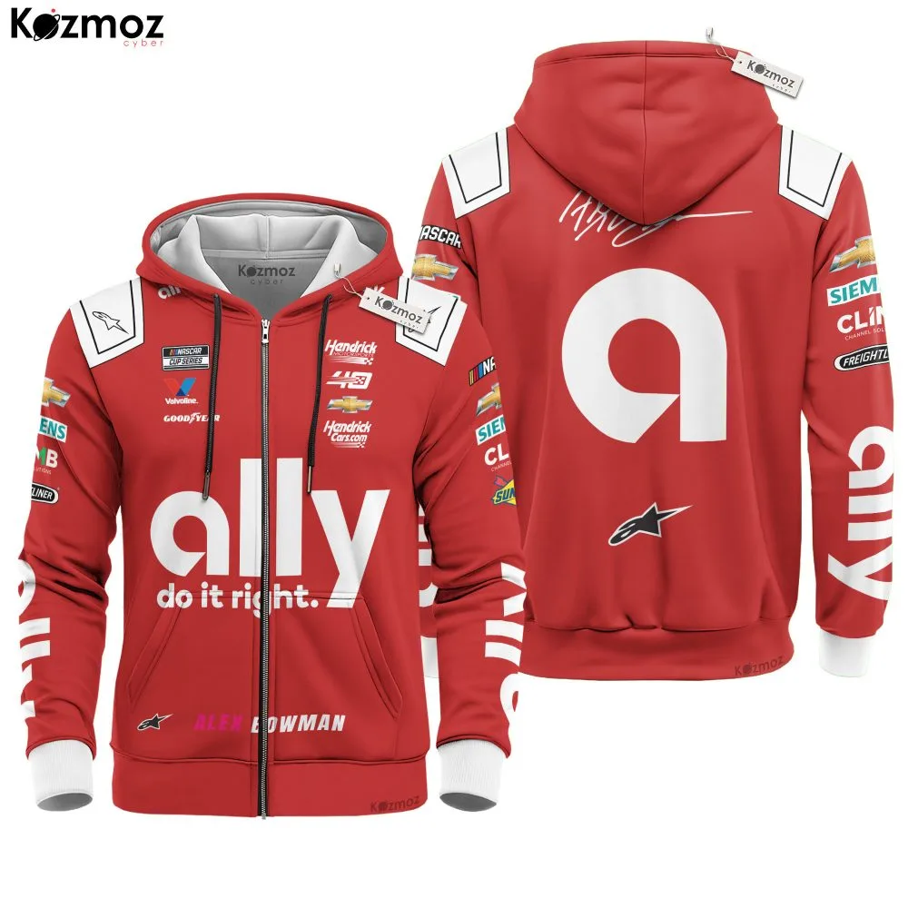 Alex Bowman Racing Suit Ally Red 2024 Collection - NASCAR Racing Team - Image 3