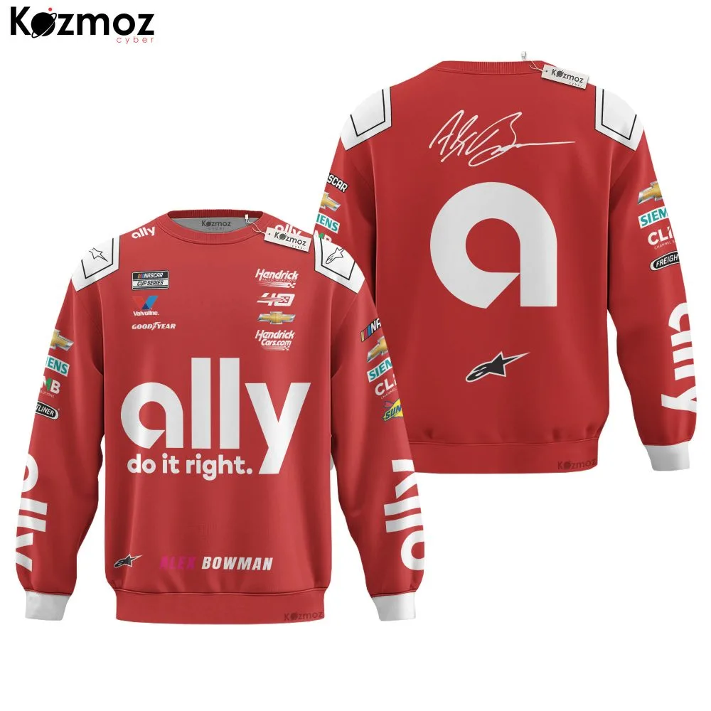 Alex Bowman Racing Suit Ally Red 2024 Collection - NASCAR Racing Team - Image 4