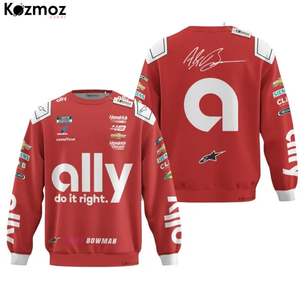 Alex Bowman Racing Suit Ally Red 2024 Collection - NASCAR Racing Team - Image 4