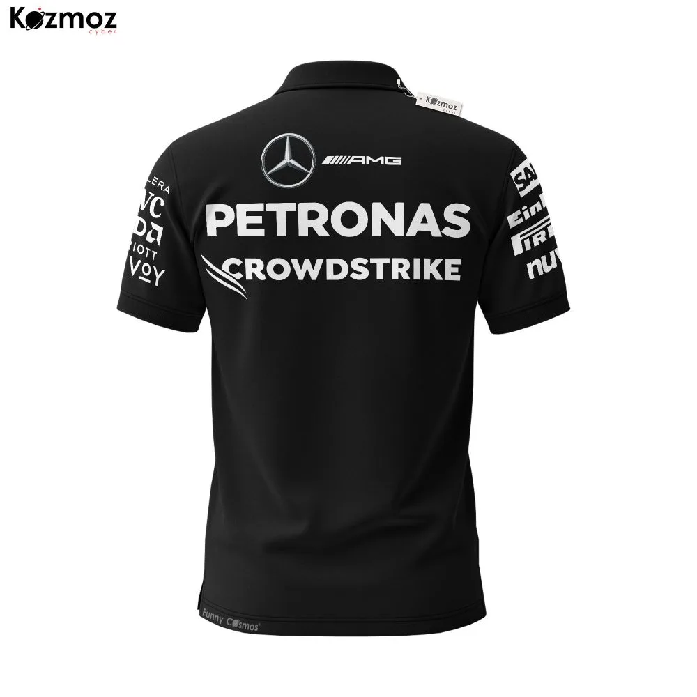 AMG Petronas 2025 Racing Polo Shirt Team Black Polo - Image 3