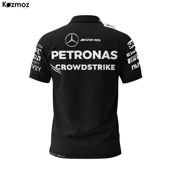 AMG Petronas 2025 Racing Polo Shirt Team Black Polo - Image 3