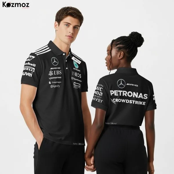 AMG Petronas 2025 Racing Polo Shirt Team Black Polo