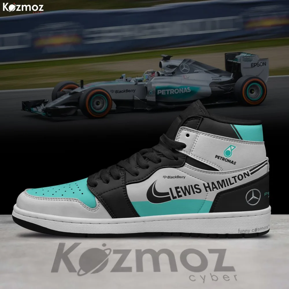 AMG Petronas Lewis Hamilton Custom Shoes W06 Livery 2015 Racing Shoes - Image 2