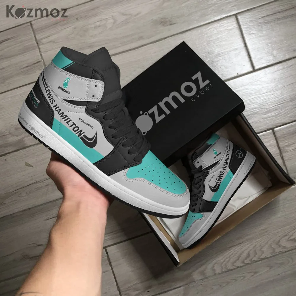 AMG Petronas Lewis Hamilton Custom Shoes W06 Livery 2015 Racing Shoes - Image 3