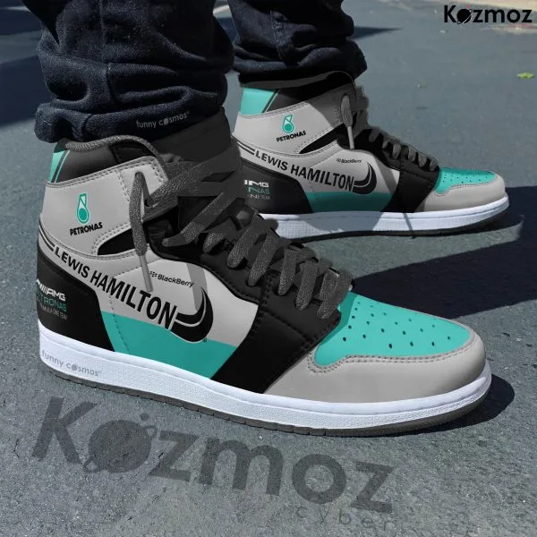 AMG Petronas Lewis Hamilton Custom Shoes W06 Livery 2015 Racing Shoes - Image 4