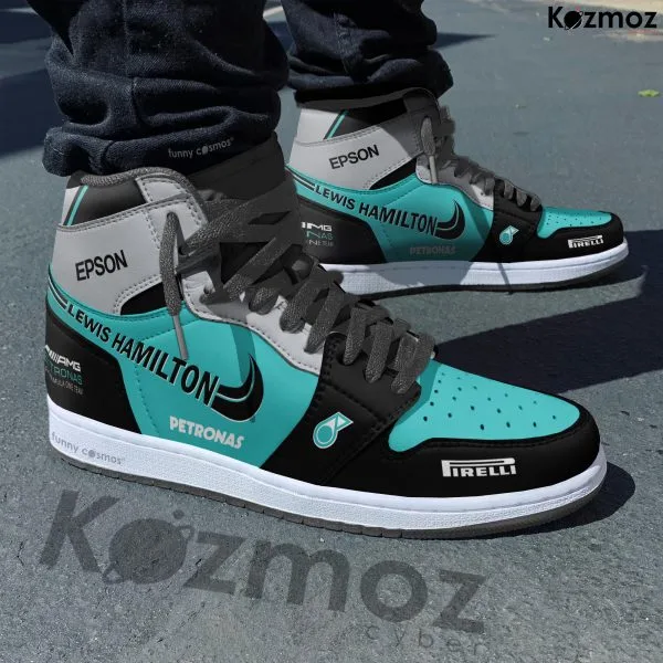 AMG Petronas Lewis Hamilton Custom Shoes W08 Livery 2017 Racing Shoes - Image 3