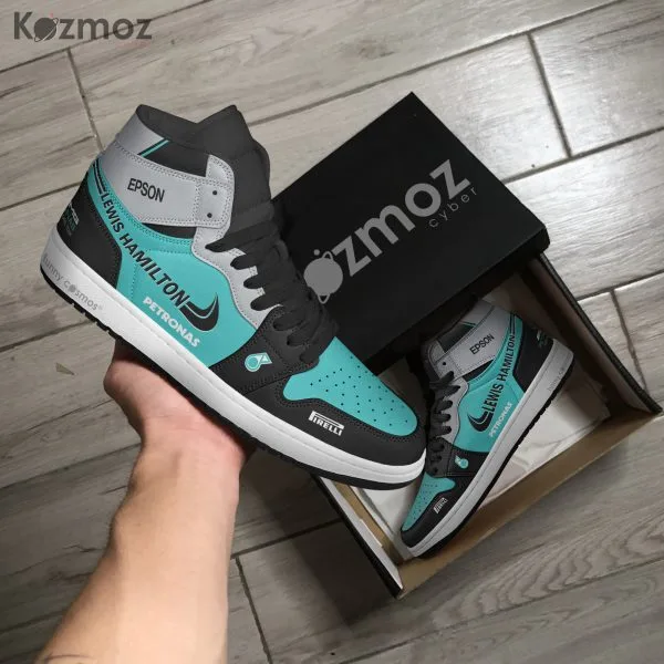 AMG Petronas Lewis Hamilton Custom Shoes W08 Livery 2017 Racing Shoes - Image 4