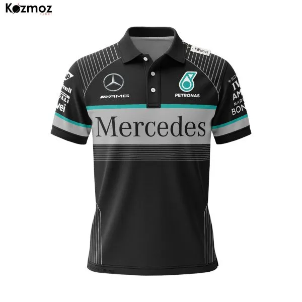 Alternative view of AMG Petronas Polo Shirt - Black Gray Teal Edition Racing Teamwear