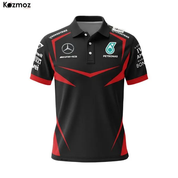 Alternative view of AMG Petronas Polo Shirt - Black Red Speedstrike Bold Fanwear Drop