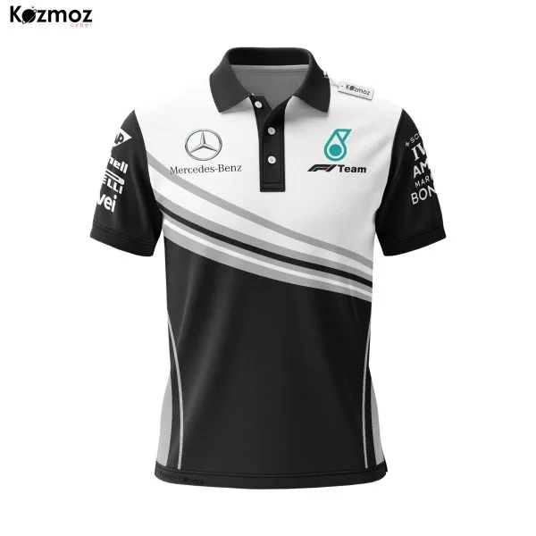Alternative view of AMG Petronas Polo Shirt - Classic Monochrome Look Fanwear