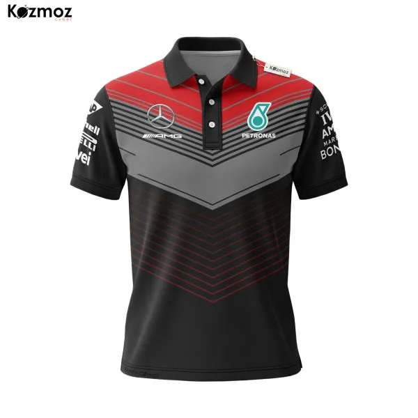 Alternative view of AMG Petronas Polo Shirt - Red Gradient Arrows Track-Ready Fanwear