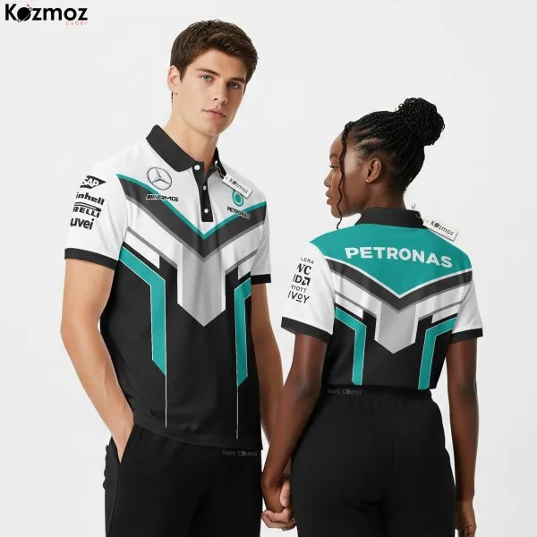 AMG Petronas Polo Shirt - White Chevron Edition Racing Teamwear