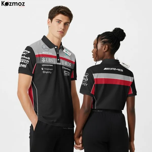 AMG Petronas Racing Shirt Polo - Motorsport Fans Gear Tee