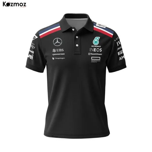 Alternative view of AMG Petronas Team Polo Shirt 2024 Black Collection - Teamwear Sport