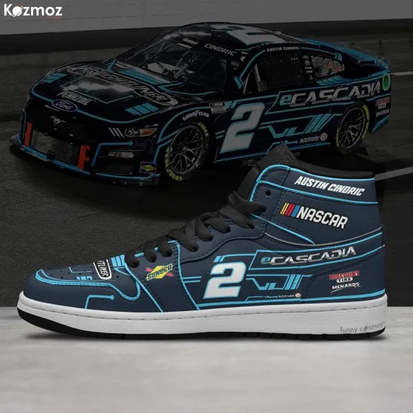 Austin Cindric Custom Shoes Team Penske eCascadia Freightliner Mustang Livery 2023 Livery #2 Racing Shoes - Image 3