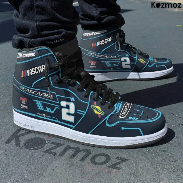 Alternative view of Austin Cindric Custom Shoes Team Penske eCascadia Freightliner Mustang Livery 2023 Livery #2 Racing Shoes