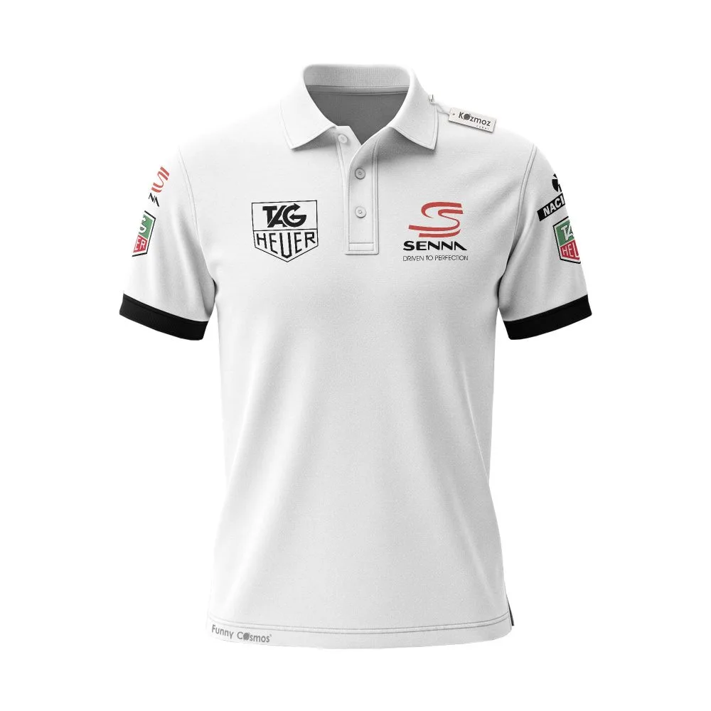 Ayton Senna Tag Heuer F1 Custom Polo Shirt - Image 2