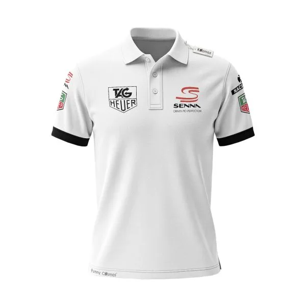 Alternative view of Ayton Senna Tag Heuer F1 Custom Polo Shirt