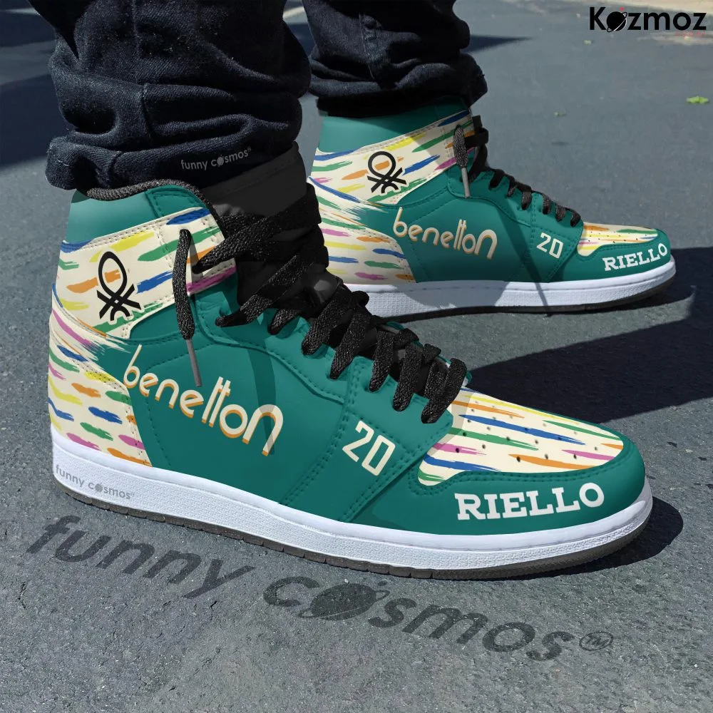 Benetton Gerhard Berger Custom Shoes Multicolor Livery B186 Racing Shoes - Image 2