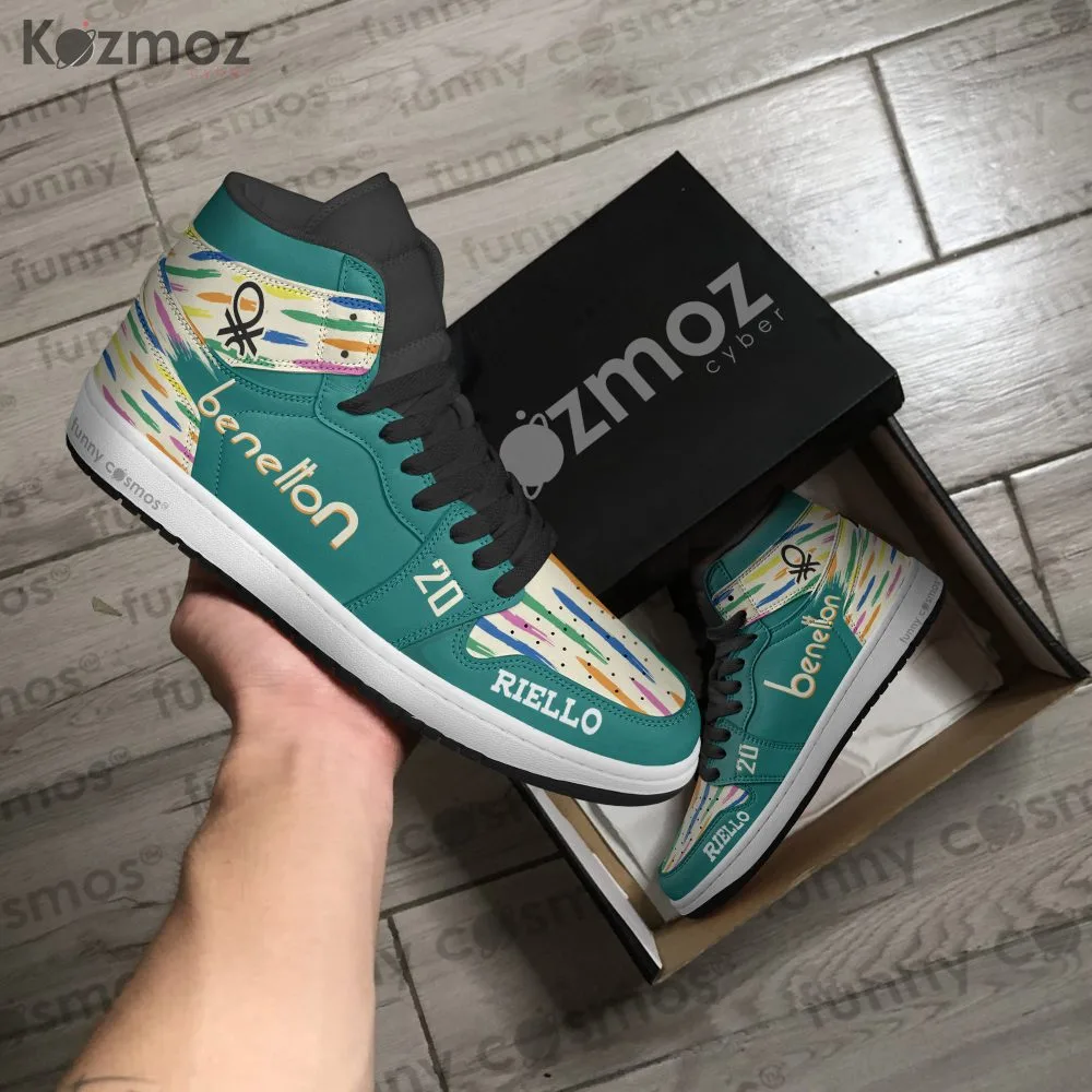 Benetton Gerhard Berger Custom Shoes Multicolor Livery B186 Racing Shoes - Image 4