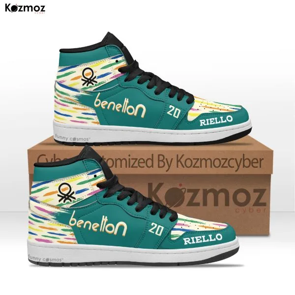 Benetton Gerhard Berger Custom Shoes Multicolor Livery B186 Racing Shoes - 2