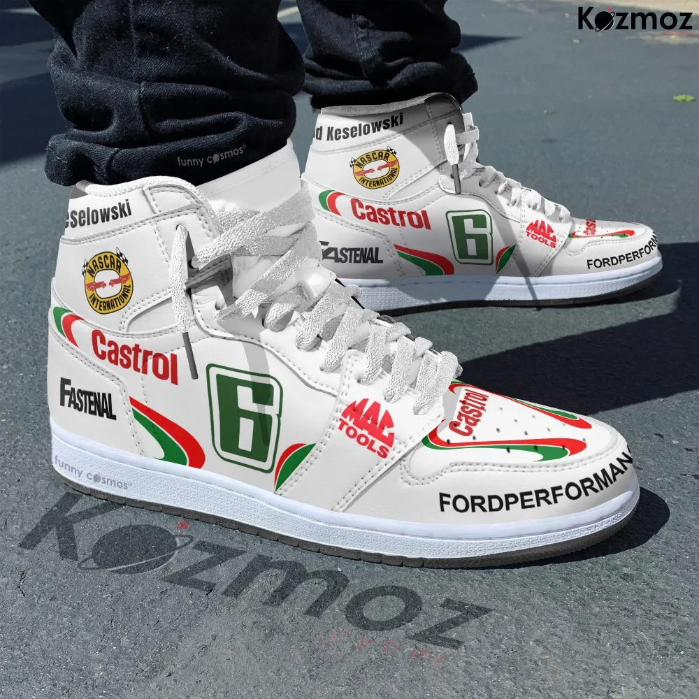 Brad Keselowski Custom Shoes No. 6 Castrol Ford Mustang Livery 2024 Livery Racing Shoes - Image 2