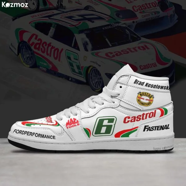 Brad Keselowski Custom Shoes No. 6 Castrol Ford Mustang Livery 2024 Livery Racing Shoes - Image 3