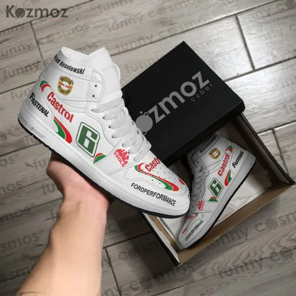 Brad Keselowski Custom Shoes No. 6 Castrol Ford Mustang Livery 2024 Livery Racing Shoes - Image 4