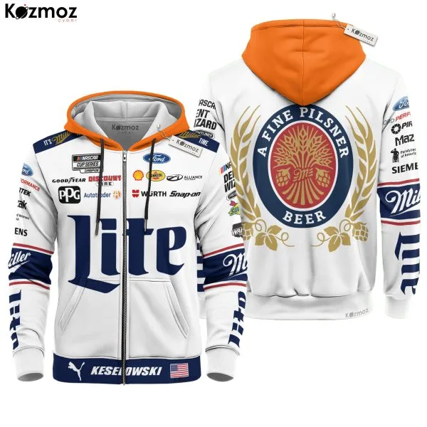 Brad Keselowski Hoodie Penske Nascar Sweater Miller Lite, Penske Team, Brad Keselowski, Nascar Cup, Snap On, Monster Energy, Skf, Wurth Racing Uniform - Image 3
