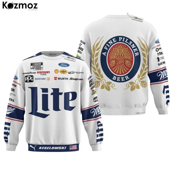 Brad Keselowski Hoodie Penske Nascar Sweater Miller Lite, Penske Team, Brad Keselowski, Nascar Cup, Snap On, Monster Energy, Skf, Wurth Racing Uniform - Image 4