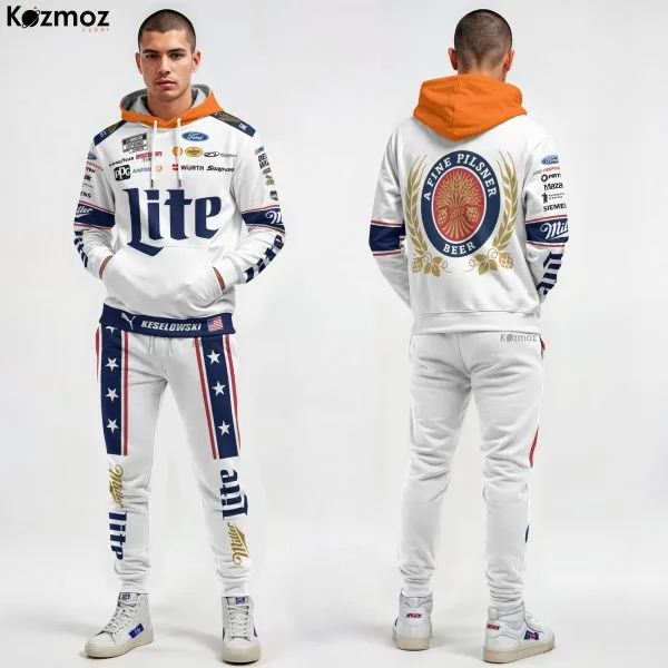 Brad Keselowski Hoodie Penske Nascar Sweater Miller Lite, Penske Team, Brad Keselowski, Nascar Cup, Snap On, Monster Energy, Skf, Wurth Racing Uniform