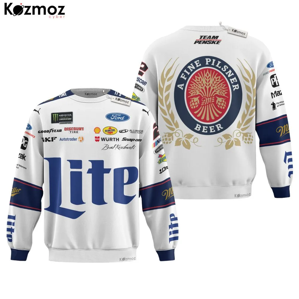 Brad Keselowski Racing Suit Miller Lite 2018 Collection - NASCAR Racing Team - Image 4