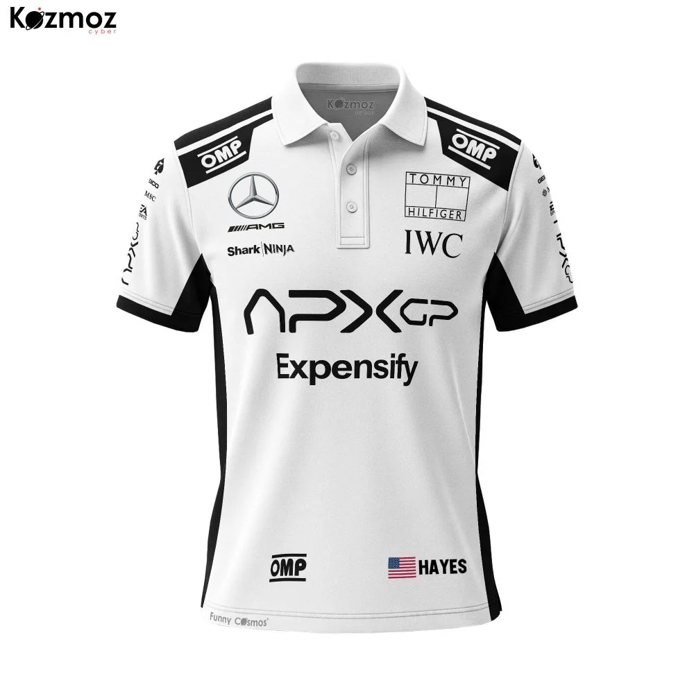 Brad Pitt Racing Polo - Sonny Hayes Movie White Polo Shirt - Image 2