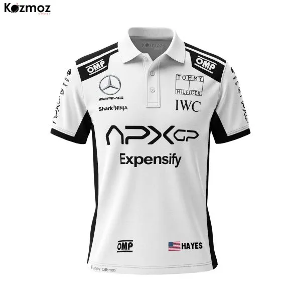 Alternative view of Brad Pitt Racing Polo - Sonny Hayes Movie White Polo Shirt