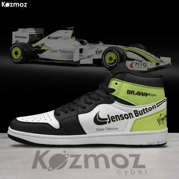 Alternative view of Brawn GP Jenson Button Custom Shoes BGP 001 Livery 2009 Livery Racing Shoes
