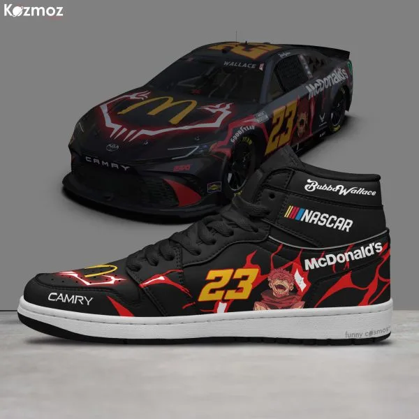 Bubba Wallace Custom Shoes JJK McDonald Livery 2024 Livery #23 Racing Shoes - Image 3