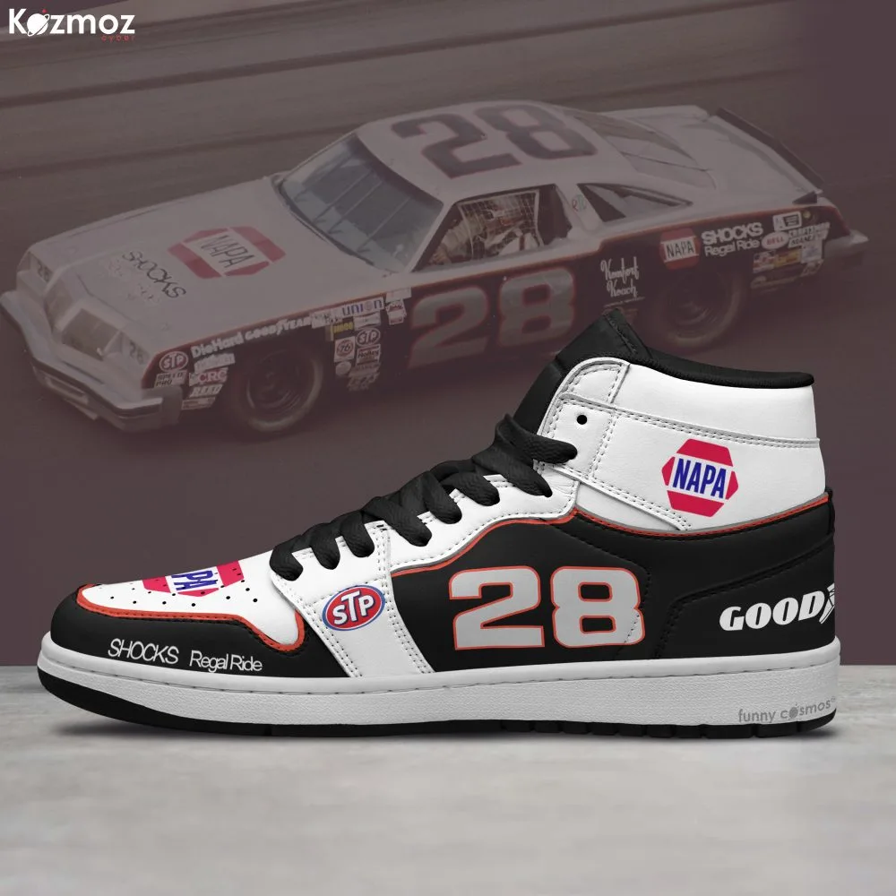 Buddy Baker Custom Shoes Ghost #28 Livery 1980 Livery Gray Racing Shoes - Image 3