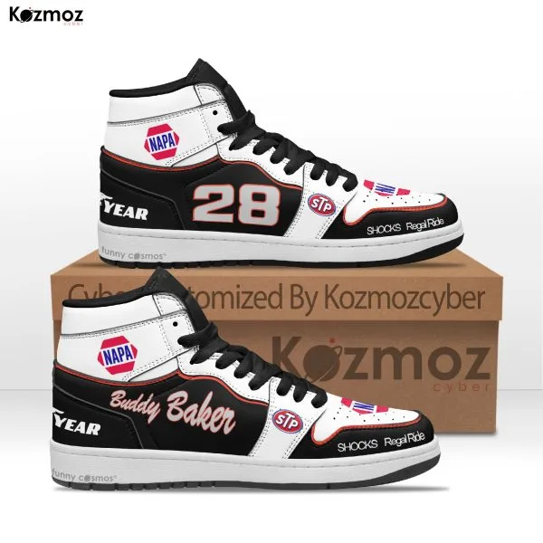 Buddy Baker Custom Shoes Ghost #28 Livery 1980 Livery Gray Racing Shoes