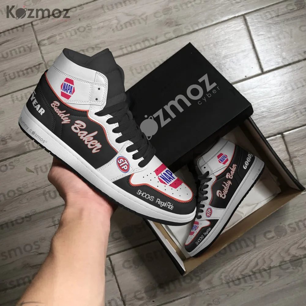Buddy Baker Custom Shoes Ghost #28 Livery 1980 Livery Gray Racing Shoes - Image 4