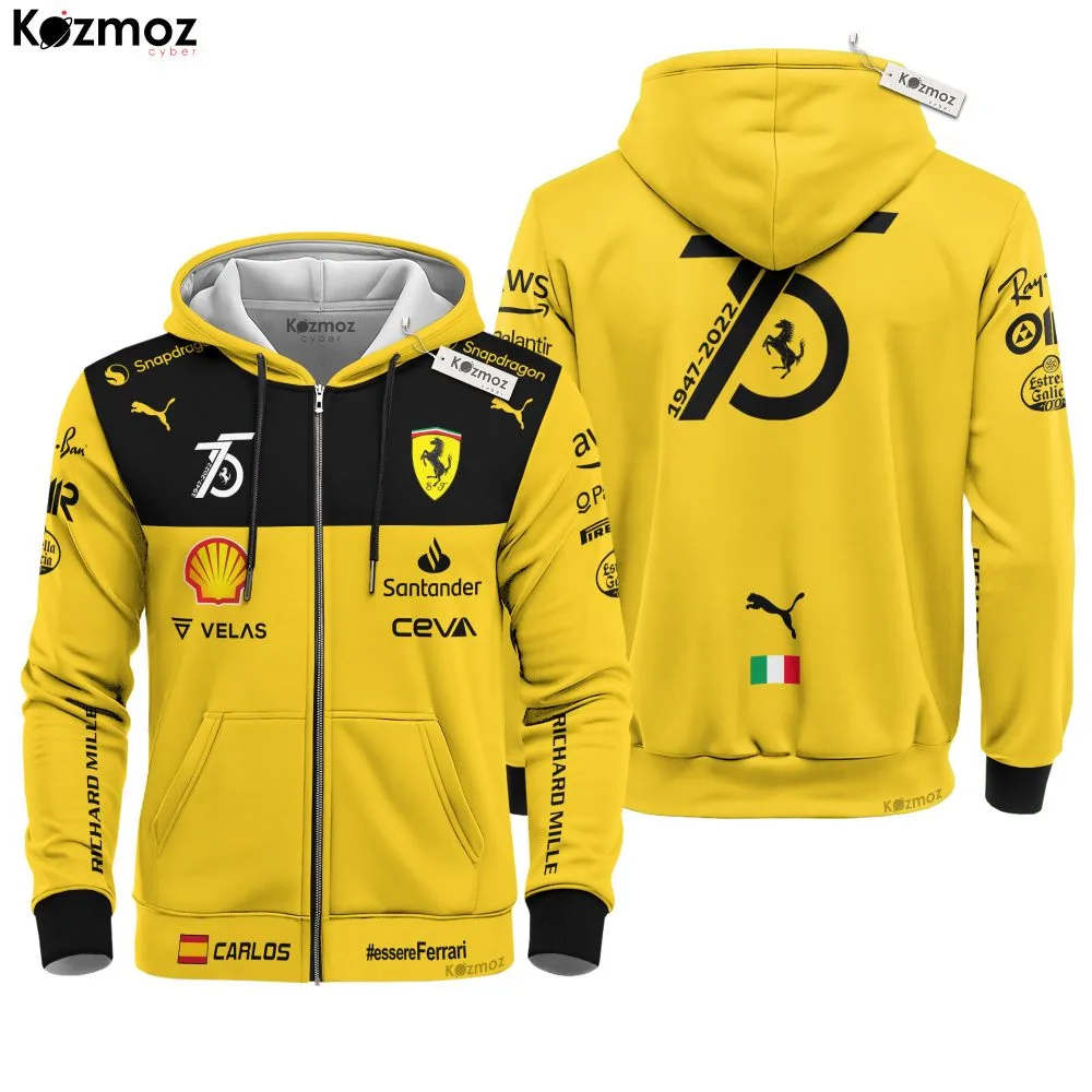 Carlos Sainz Jr Racing Costume 2022 SF 75th Anniversary Collection - SF Racing Team - - Image 3