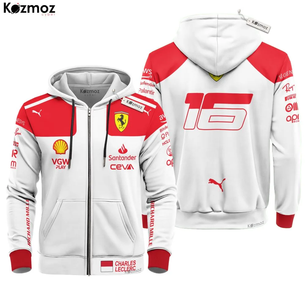 Charles Leclerc Racing Costume 2023 Monaco GP Collection - SF Racing Team - - Image 3