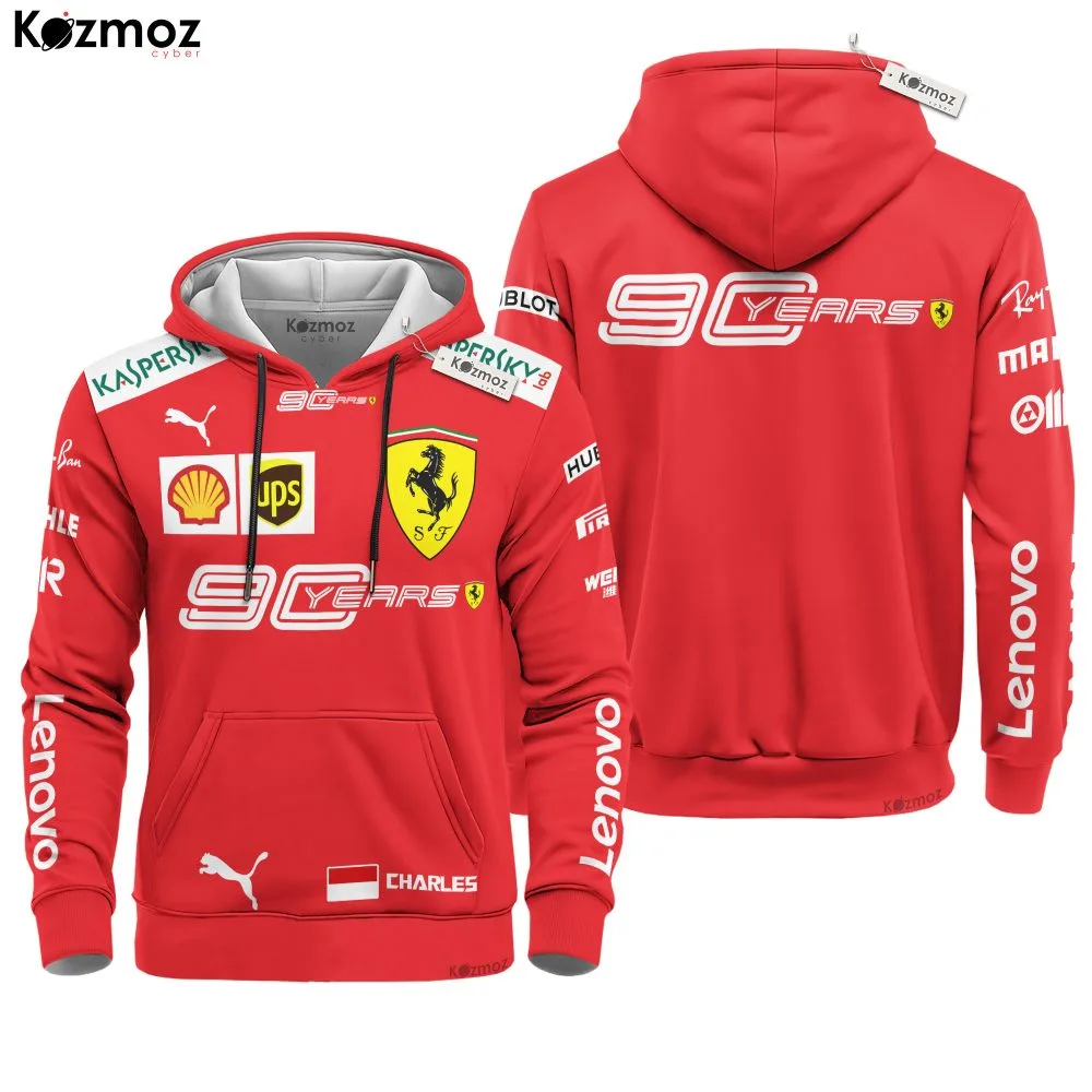 Charles Leclerc SF 90th Anniversary Racing Uniform Hoodie & Jogger Set - - Image 2