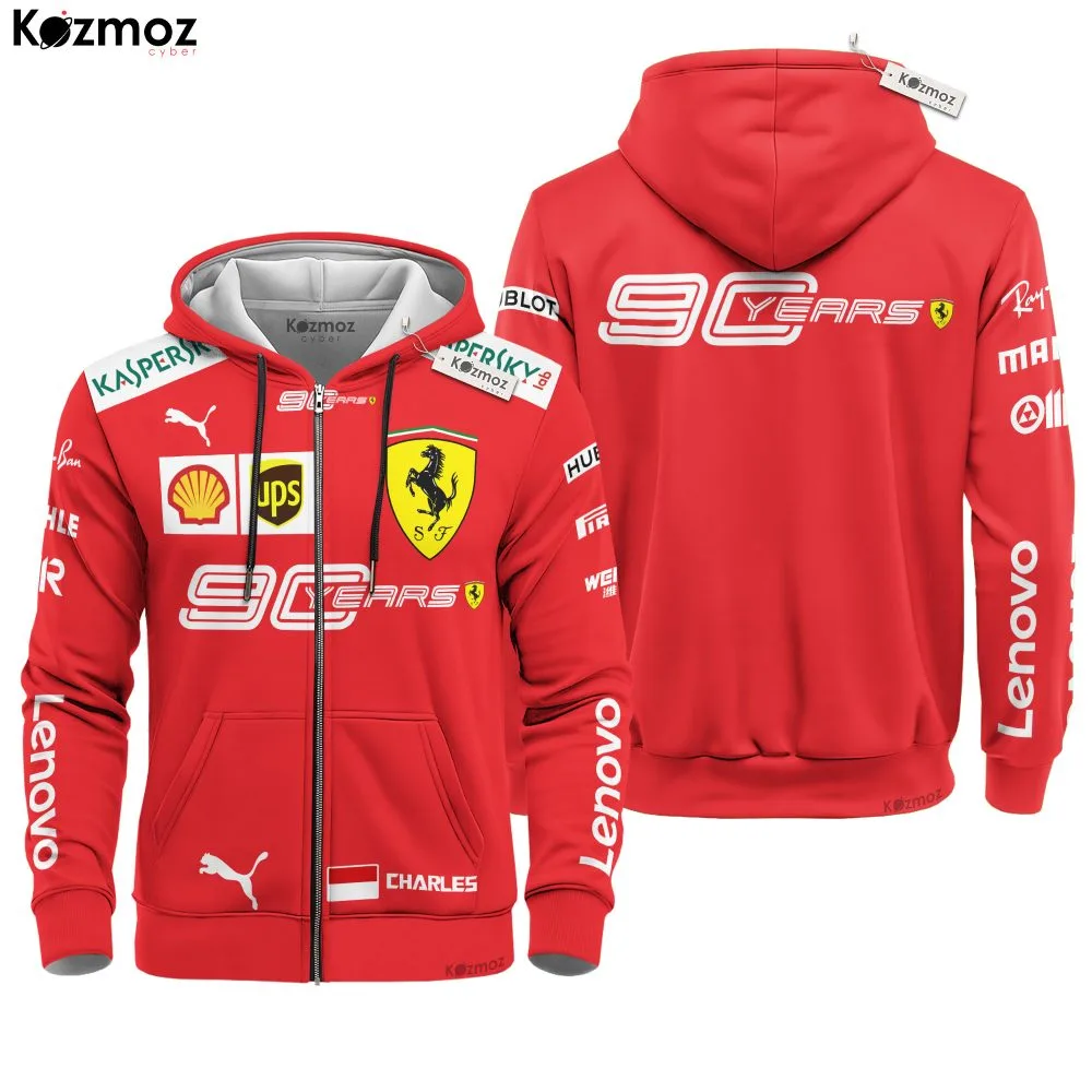 Charles Leclerc SF 90th Anniversary Racing Uniform Hoodie & Jogger Set - - Image 3
