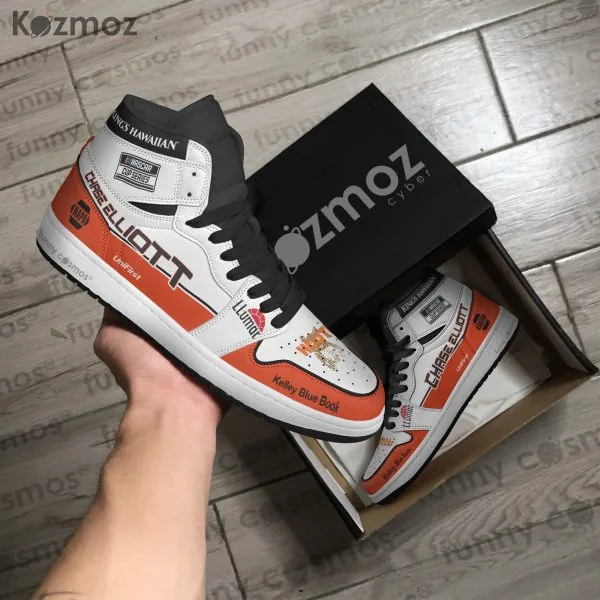 Chase Elliott Custom Shoes No. 9 Hooters Darlington Throwback Livery 2021 Livery Racing Shoes - Image 4