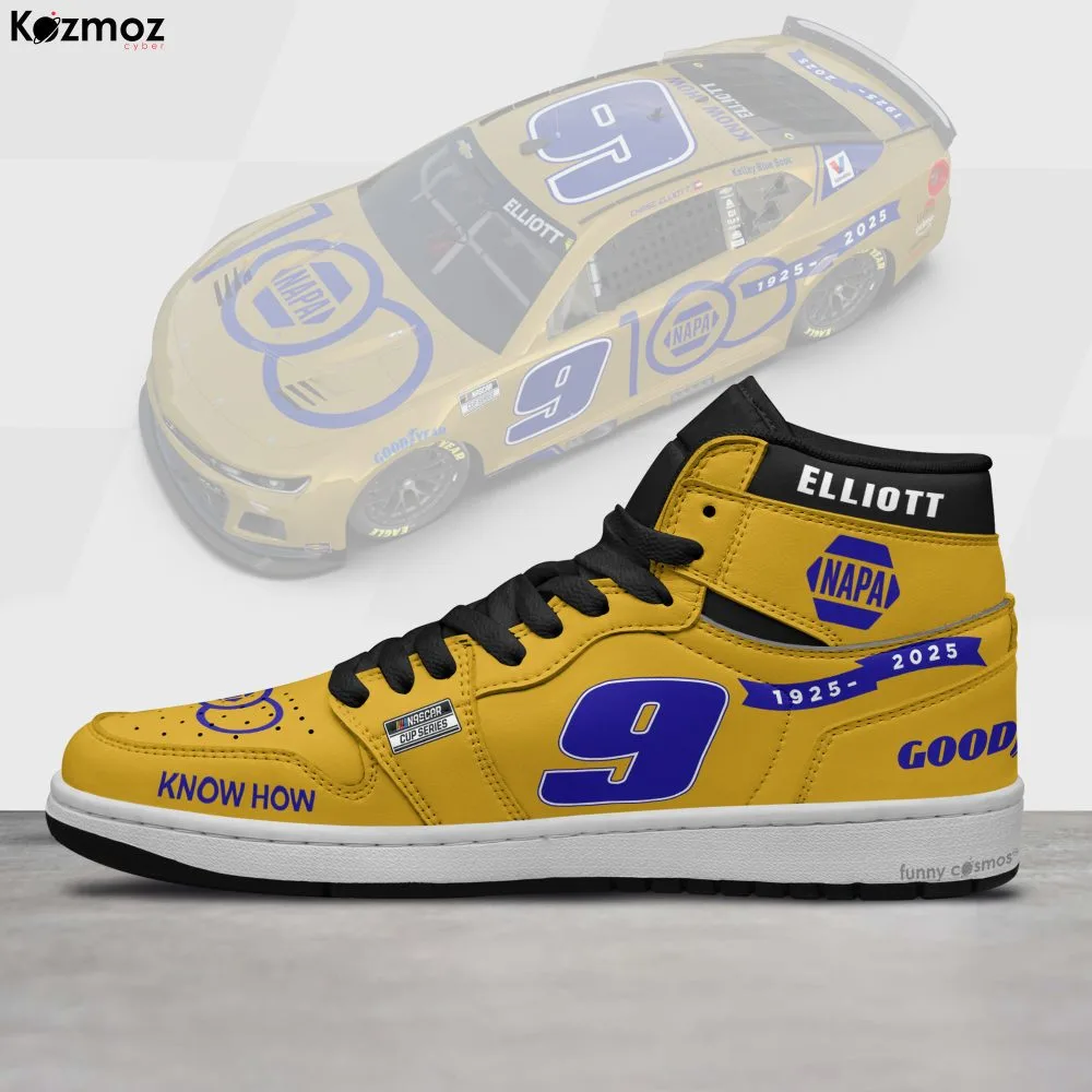 Chase Elliott Hendrick Motorsports Custom Shoes #9 100th Anniversary Livery 2025 Livery NAPA Racing Shoes - Image 3